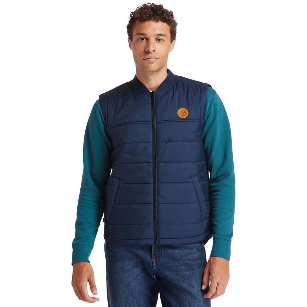 Timberland Mens Vests Foss Mountain Lightweight - Navy - India OR7908563